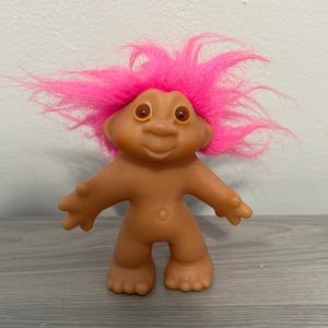 Vintage Dam Troll with Innocent Face and Pink Hair